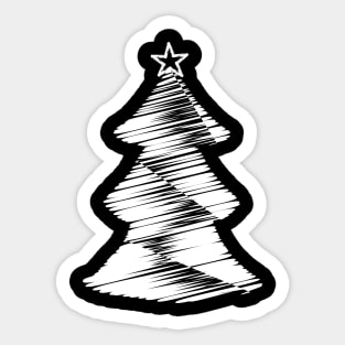 Merry Christmas tree sketch Sticker